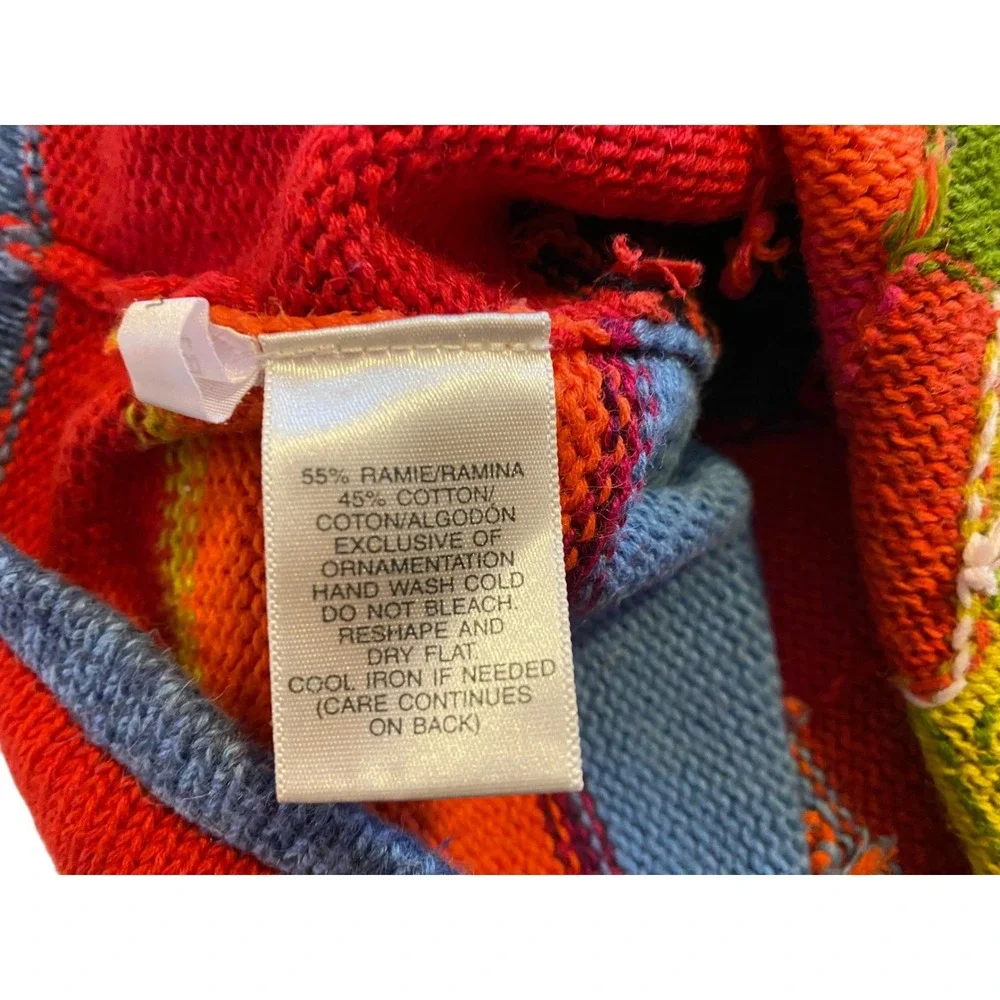Susan Bristol Womens Patchwork Zip Cardigan Embroidered Vintage Multi Color L - Picture 3 of 5